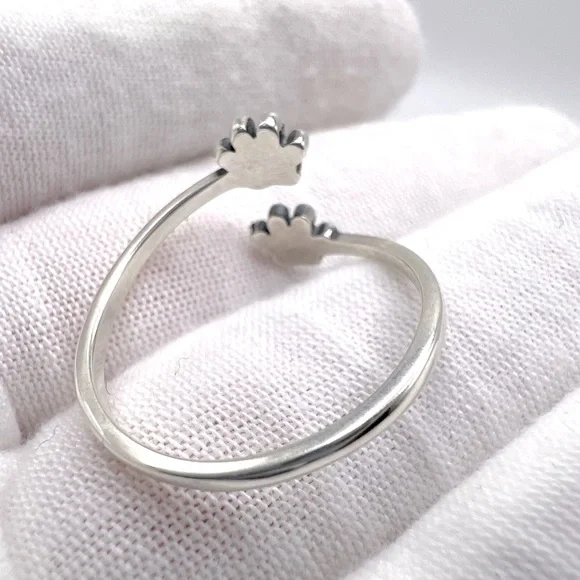 .925 Sterling Silver Adjustable Paw Ring - Picture 11 of 12